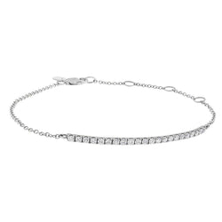 Round Diamond Lady Bar Bracelet White Gold 14K Jewelry 2 Carats