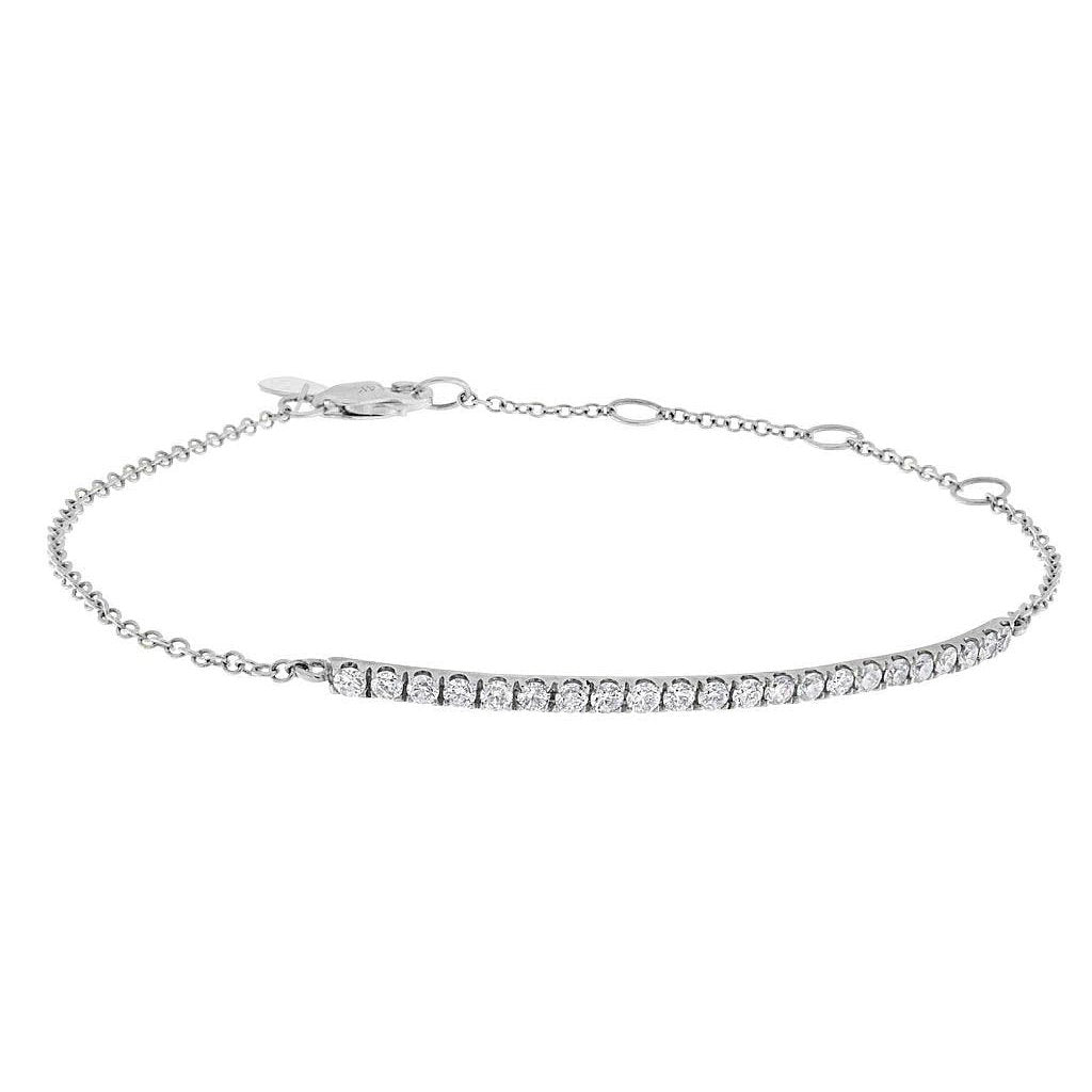 Round Diamond Lady Bar Bracelet White Gold 14K Jewelry 2 Carats Tennis Bracelet