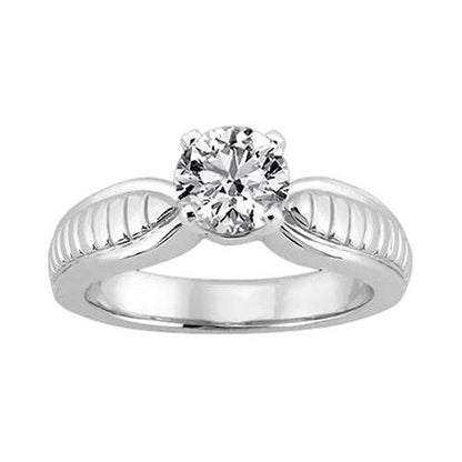    Lady’s Elegant Sparkling Unique Solitaire White Gold Diamond Ring 