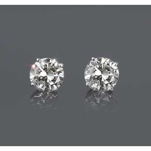 Round Diamond Stud Earring 2 Carats Stud Earrings