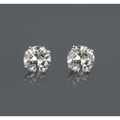 Round Diamond Stud Earring 2 Carats Stud Earrings