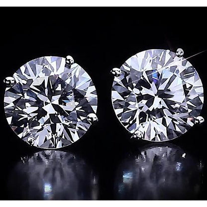 Round Diamond Stud Earrings 4.50 Carats White Gold 14K F Vs1 Stud Earrings