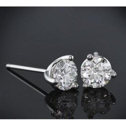 Round Diamond Studs Earring 1.30 Carats White Gold 14K