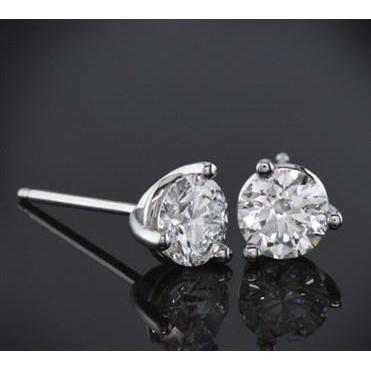 Round Diamond Studs Earring 1.30 Carats White Gold 14K Stud Earrings