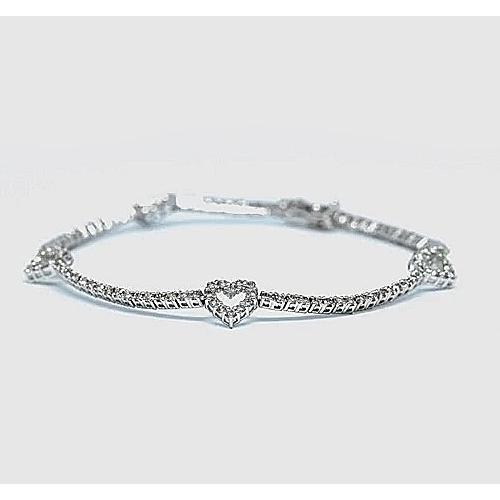 Round Diamond Tennis Bracelet 2.5 Carats F G Vs2/Si1 Diamonds White Gold 14K Tennis Bracelet