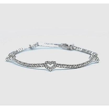 Round Diamond Tennis Bracelet 2.5 Carats F G Vs2/Si1 Diamonds White Gold 14K Tennis Bracelet