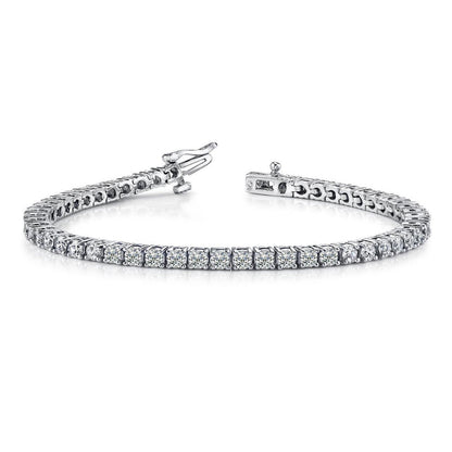 Round Lab Grown Diamond Tennis Bracelet Gorgeous 5.30 Ct Prong Set White Gold