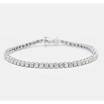 Round Diamond Tennis Bracelet Shared Prong Set 6 Carats F Vs1 60 Stones White Gold 14K Tennis Bracelet