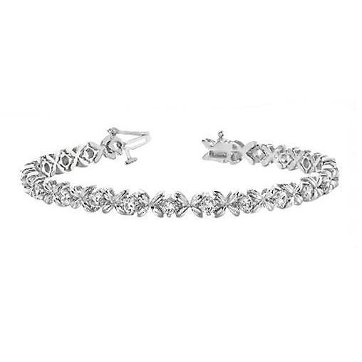 Round Diamond Tennis Bracelet Solid Gold 14K Prong Set 6.60 Carats Tennis Bracelet