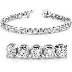 Genuine  Round Diamond Tennis Bracelet White Gold 14K Women Jewelry 5.75 Ct