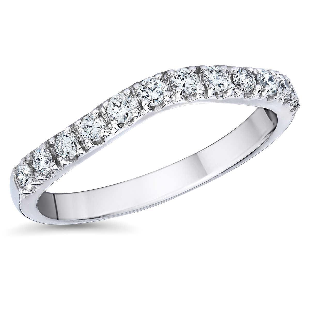 Round Diamond Wedding Band Ring White Gold 14K 2.40 Ct. Band