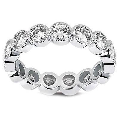 Round Diamond Wedding Eternity Band 14K White Gold 2.4 Ct Eternity Band