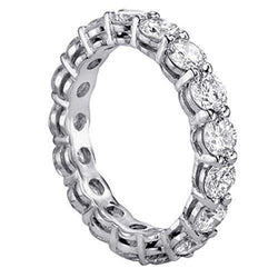 4.25 Ct. Round Natural Earth Mined Diamond Women Wedding Band White Gold 14K