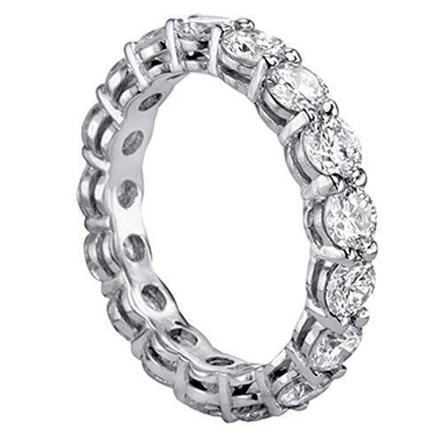 Round Diamond Women Wedding Band Ring White Gold 14K 3 Ct. Eternity Band