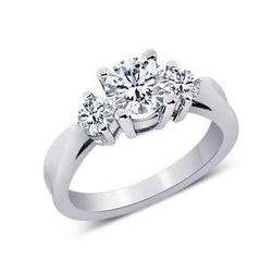 Round Diamonds 1.25 Carat Engagement Anniversary Ring Three Stone