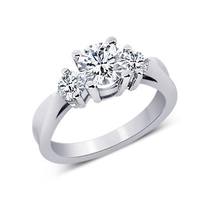 Round Diamonds 1.25 Carat Engagement Anniversary Ring Three Stone Three Stone Ring