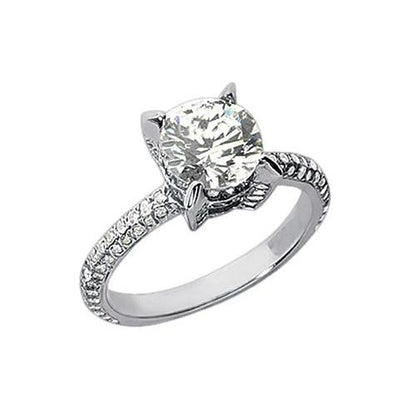 Round Diamonds 2.26 Carat Engagement Anniversary Solitaire Ring White Gold 14K Solitaire Ring