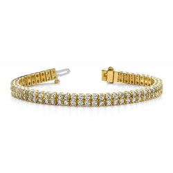 Real  Round Diamonds Basic Tennis Bracelet Yellow Gold 14K 11 Carats