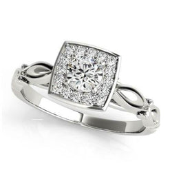 Natural  Round Diamond Engagement Anniversary Halo Ring 1.10 Carat WG 14K
