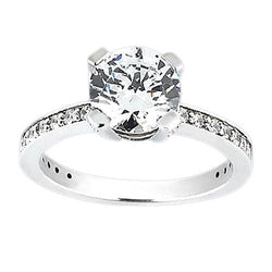 Round Diamond Engagement Solitaire Ring With Accents 2.26 Carats