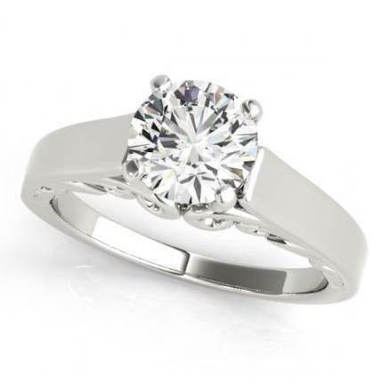 Lady’s Silver Colour  Sparkling Unique Solitaire White Gold Diamond Ring 