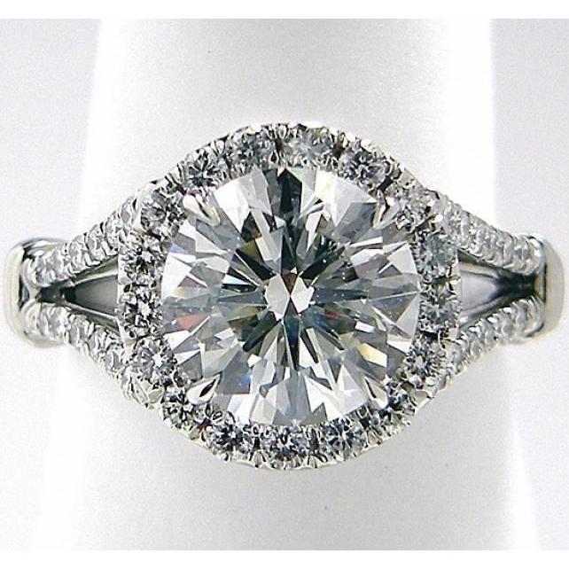 Round Old Miner Antique Style Diamond Engagement Ring 3.75 Ct. Halo Ring
