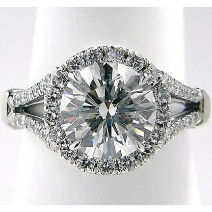 Round Old Miner Antique Style Diamond Engagement Ring 3.75 Ct. Halo Ring