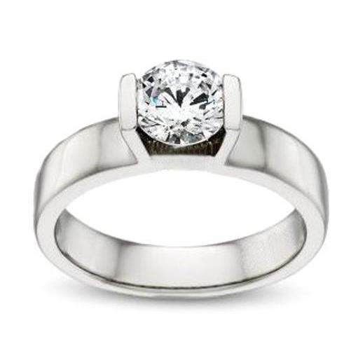 Round Shape Diamond Engagement Ring 0.50 Carats White Gold 14K Solitaire Ring
