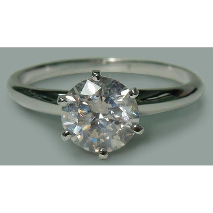 Round Shape  Lady’s Engagement White Gold Diamond Solitaire Ring 