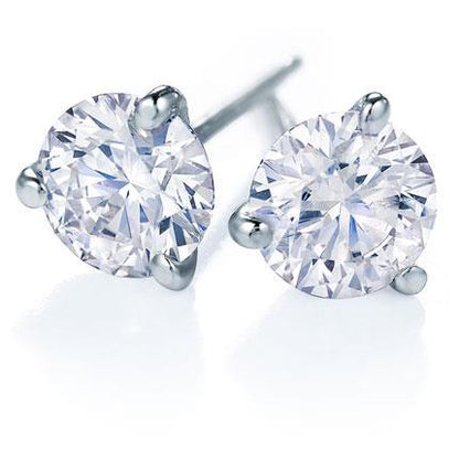 natural round diamond 2.40ct earring front view