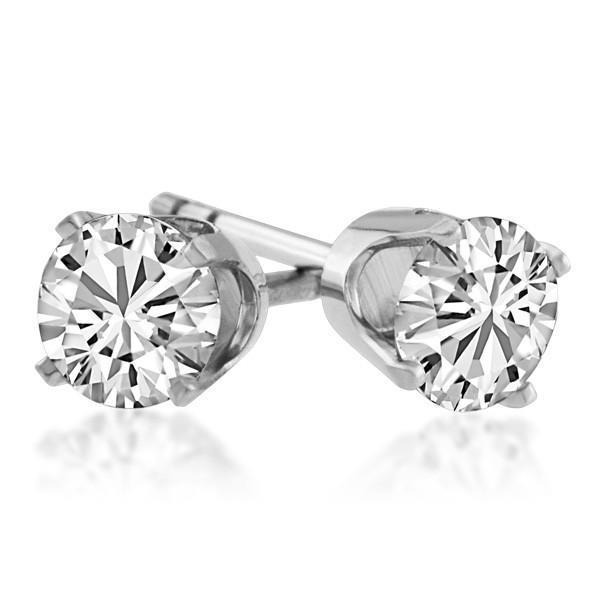 Round Stud  New High Quality Wedding Stud Earrings White Gold Diamond
