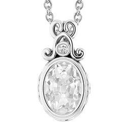 Round & Oval Old Cut Natural Earth Mined Diamond Pendant Slide Bezel Set 2 Stone 5.50 Ct.