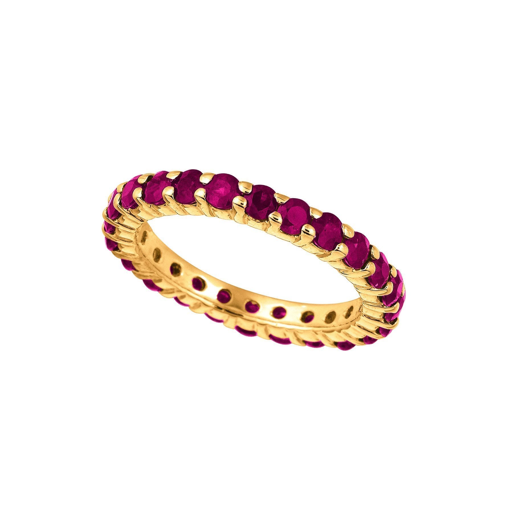 Ruby Eternity Band 14K Yellow Gemstone Ring