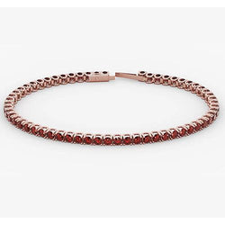 Ruby Tennis Bracelet Rose Gold 5.90 Carats Jewelry New