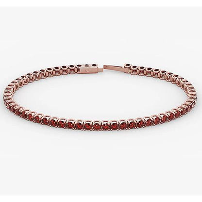 LAdies FAncy Ruby Tennis Bracelet Rose Gold   Jewelry New Gemstone Bracelet