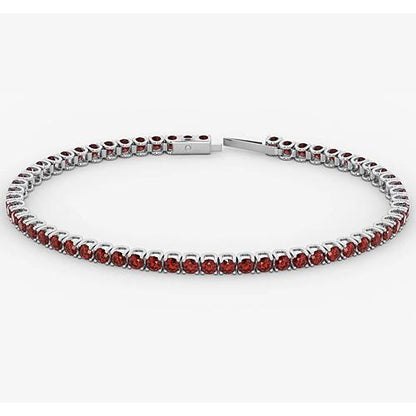 New Stylish Ruby Tennis Bracelet White Gold   Jewelry New Gemstone Bracelet
