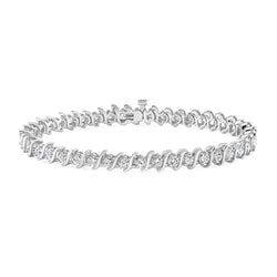 Round Natural Diamond Tennis Bracelet S Link Style 6.30 Ct White Gold