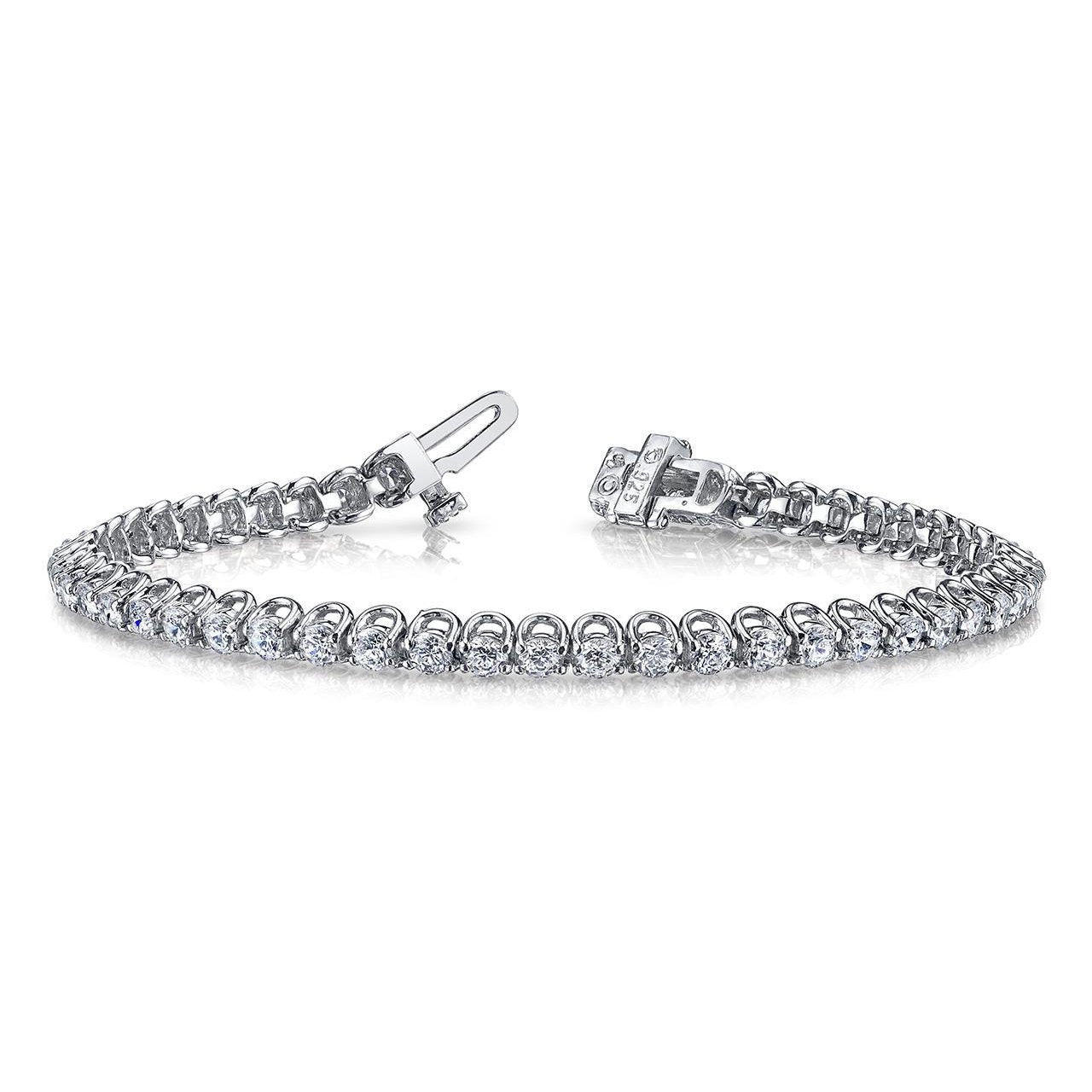 Scoop Link Tennis Bracelet 7.50 Ct Round Cut Diamonds White Gold 14K Tennis Bracelet