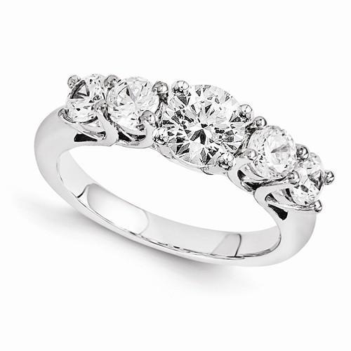 Size 7 Five Stone Diamond Engagement Ring White Gold 14K Engagement Ring