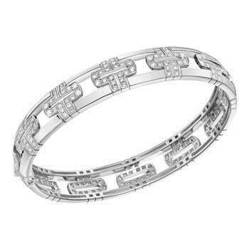Small Round Cut 4.80 Carats Diamonds Women Bangle Gold 14K Bangle