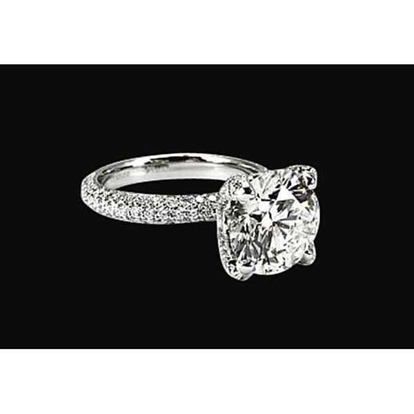 Solid 18K White Gold Engagement Diamond Ring 4.50 Carat 