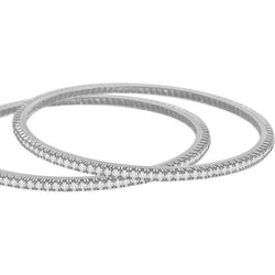 Natural  Solid White Gold Sparkling Round 2.50 Carats Diamond Bangle