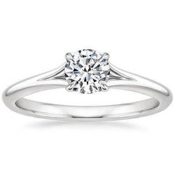 Solitaire 0.75 Carat Round Diamond Engagement Ring Gold 14K New