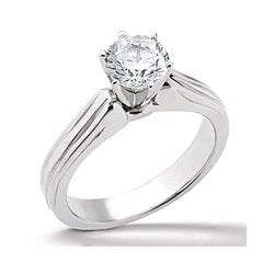 Solitaire 0.75 Carats Round Cut Diamond Solid Gold Ring Jewelry