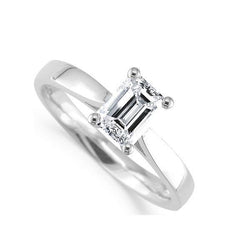 Solitaire 2 Carat Emerald Cut Natural Earth Mined Diamond Engagement Ring White Gold 14K