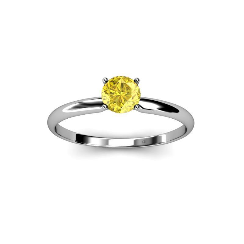 Solitaire  Nice Yellow Sapphire Ring White Gold   Gemstone Ring