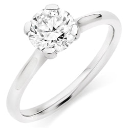 Solitaire 3 Carat Round Cut Natural Earth Mined Diamond Engagement Ring White Gold 14K