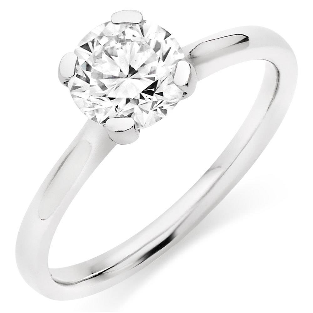 Brilliant Woman's White Gold Weeding Anniversary Solitaire Diamond Ring 