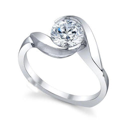 Solitaire Bezel Set Round Cut 2.25 Ct Natural Earth Mined Diamond Engagement Ring