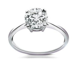 Solitaire Round Cut 2.50 Carats Natural Earth Mined Diamond Engagement Ring White Gold 14K